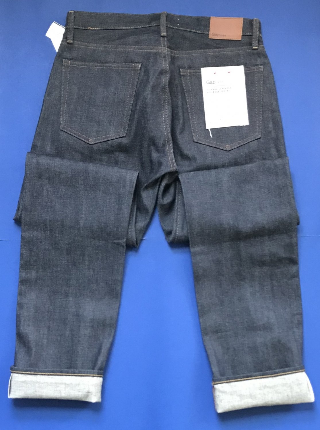 NWT Gap Kaihara Japanese Selvedge Rigid Dark Unwashed Blue Jeans - 30x34