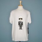 NWT Karl Lagerfeld Paris White Big Karl 100% Cotton Graphic S/S T-Shirt - XL