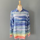 NWT Tommy Bahama Soleil Blue Multi Horizon Regular Fit Linen Shirt - XL