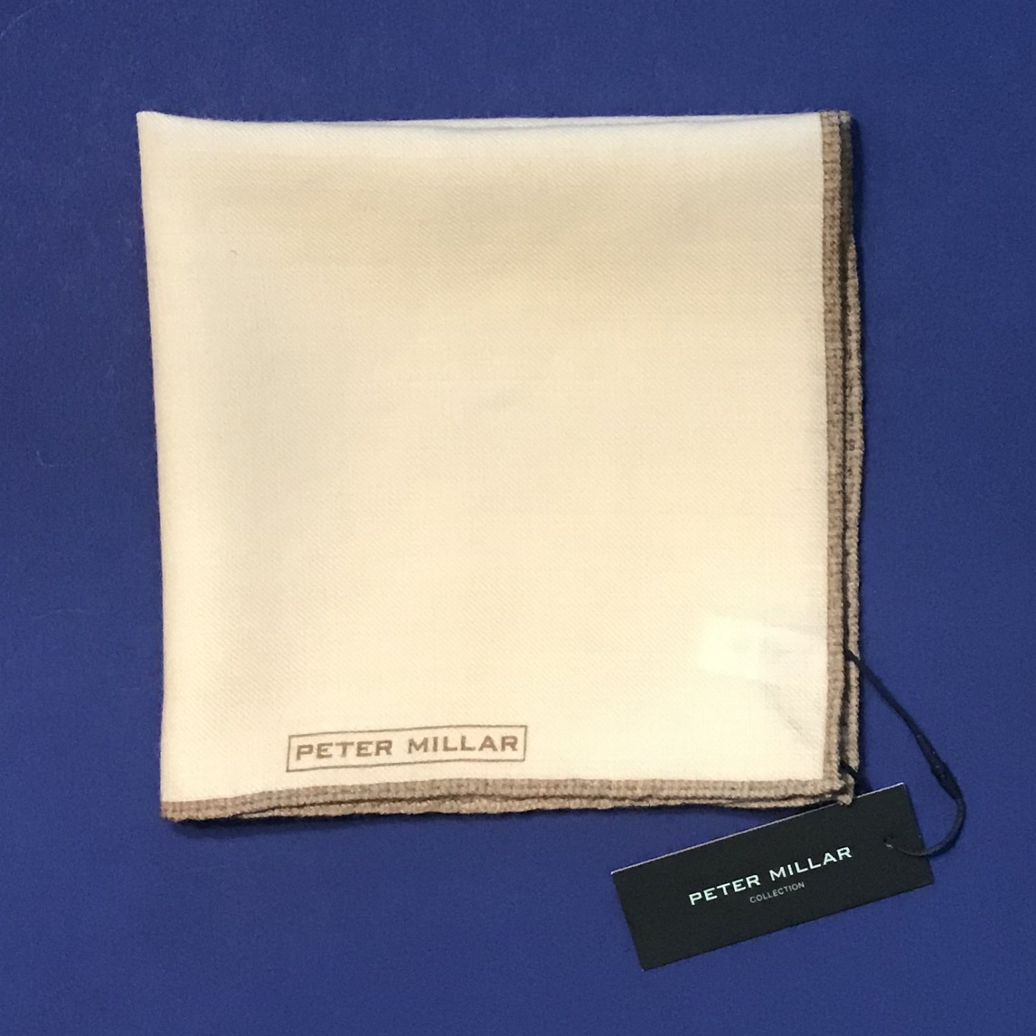 NWT Peter Millar 100% Wool Ivory Handkerchief Pocket Square