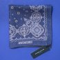 NWT Peter Millar Reversible 100% Wool Blue Bandana Print Handkerchief Pocket Square