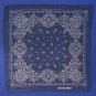 NWT Peter Millar Reversible 100% Wool Blue Bandana Print Handkerchief Pocket Square