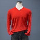 NWT Tahari Men's Red 2-Ply 100% Cashmere Knit L/S V-Neck Sweater - L