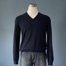 NWT A|X Armani Exchange Navy 100% Cotton L/S Tonal Diamonds V-Neck Sweater - XL