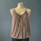 NWT Max Studio Heathered Toast Spaghetti Tank Top - L