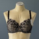 NWT Wacoal Luxe Flirtatiously Feminine Black Full Figure Bra #55530 - 32DD