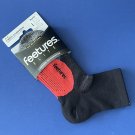 NWT Feetures Elite Light Cushion Quarter Black/Red Athletic Socks - L NWT Feetures Elite Light Cushion Quarter Black/Red Athletic Socks - L