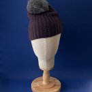 NEW Restoration Hardware Ribbed 100% Cashmere Beanie Hat w/Pom Pom - Wine NEW Restoration Hardware Ribbed 100% Cashmere Beanie Hat w/Pom Pom - Wine