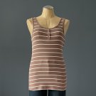 NWT Cynthia Rowley Taupe & Ivory Stripe Cotton Modal Blend Tank Top - XL NWT Cynthia Rowley Taupe & Ivory Stripe Cotton Modal Blend Tank Top - XL