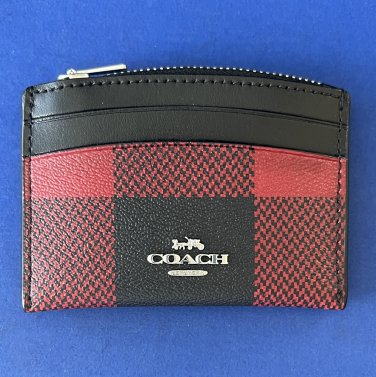 Coach popular wallet with buffalo plaid print