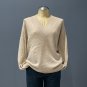 NWT Skull Cashmere Beige 100% Cashmere V-Neck Skull Print L/S Sweater - L
