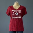 NWT North River Outfitters Red Peace Love Flag 100% Cotton V-Neck S/S Shirt - L NWT North River Outfitters Red Peace Love Flag 100% Cotton V-Neck S/S Shirt - L