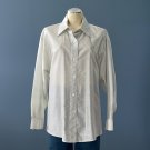 Pre-Owned Ellen Tracy Celery Silk Shantung Blend L/S Shirt Blouse - 10