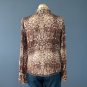 Pre-Owned Peter Nygard 100% Silk Gold & Brown Ruffle Front Blouse - 6