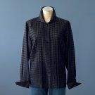 Pre-Owned Ellen Tracy Sheer Black Silk & Cotton Organza Pleated Tunic Blouse - 8 Pre-Owned Ellen Tracy Sheer Black Silk & Cotton Organza Pleated Tunic Blouse - 8