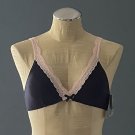 NWT Honeydew Navy Rayon & Lace Soft-Cup Wirefree Bra #1436 - L