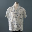 NWT C & C California 100% Linen White w/Blue Martha's Vineyards Print S/S Shirt - XL