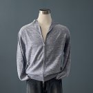NWT Peter Millar Wool Silk Linen Blue Frost Ravello Full-Zip Hoodie Sweater - L