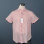 NWT Robert Graham Borsi Pink Linen Cotton Short Sleeve Button Front Shirt - L