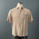 NWT Vilebrequin 100% Linen 'Caramel' Short Sleeve Safari Button Front Shirt - XL NWT Vilebrequin 100% Linen 'Caramel' Short Sleeve Safari Button Front Shirt - XL