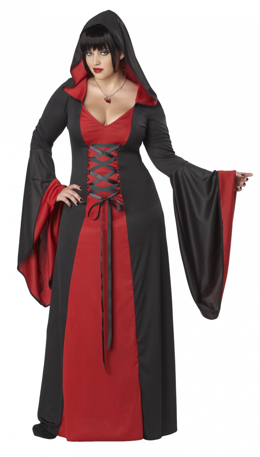 Plus Size: 1X-Large #01703 Deluxe Hooded Robe Gothic Monk Adult  Costume