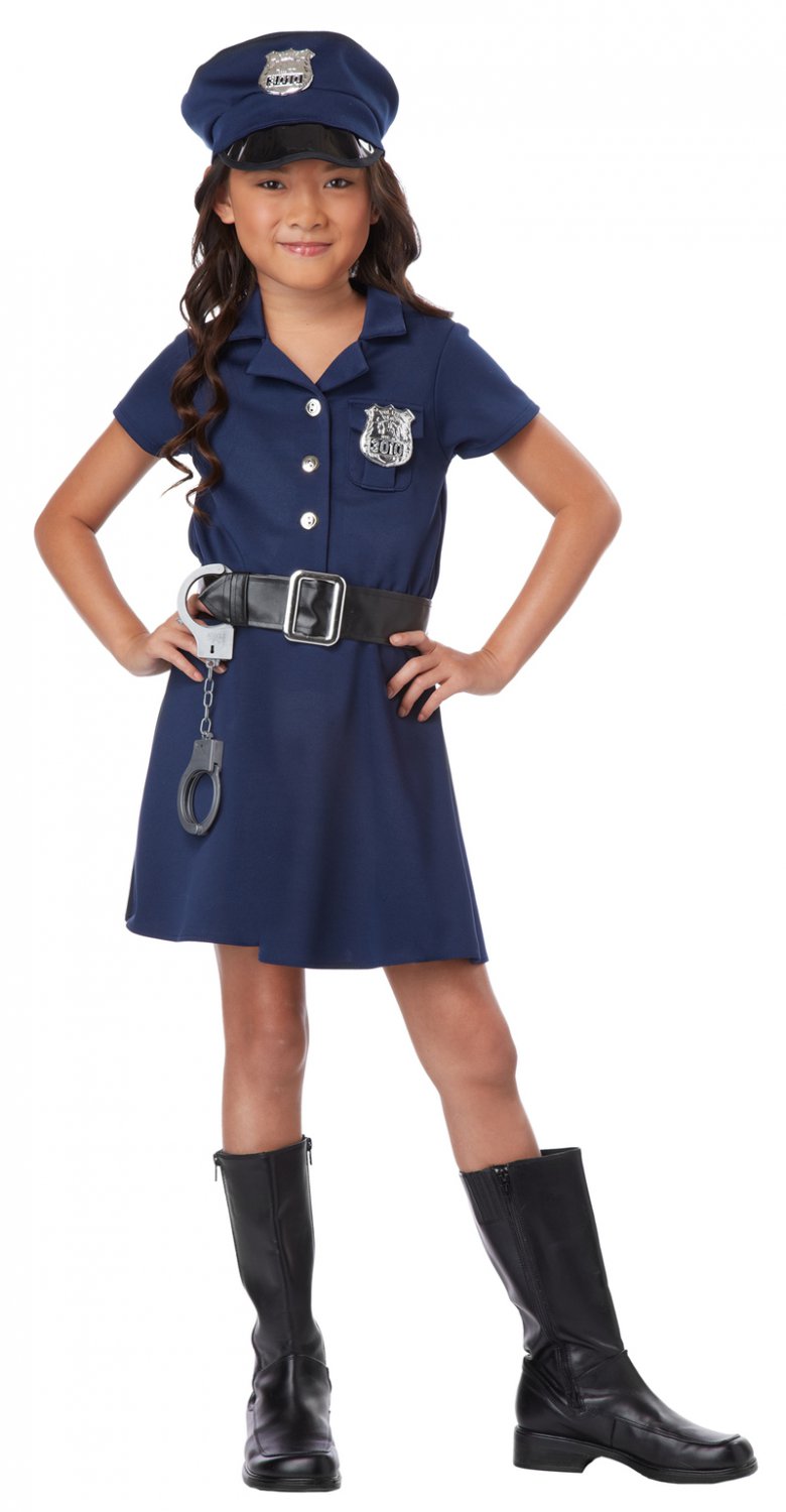 Size: Large #00402 Jailer Cop Police Officer Girl Child Costume