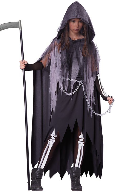 Size: X-Large #04082 Miss Grim Reaper Dark Gothic Punk Rock Child Costume