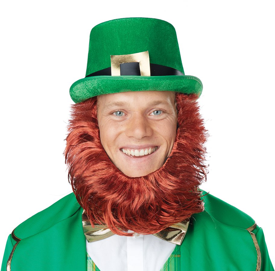 60666 Irish Leprechaun Lucky Charm Get Up Adult Costume Hat & Beard