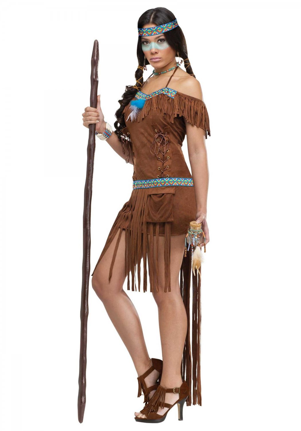 Pocahontas Native Indian Medicine Women Thanksgiving Adult Costume Size Small Medium 12307s