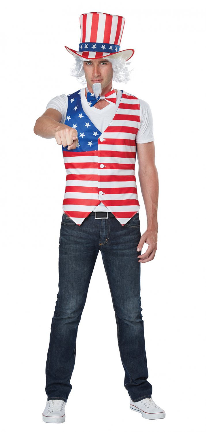 Size: Small/Medium #60689 Military Uncle Sam USA Patriot Man Adult Costume
