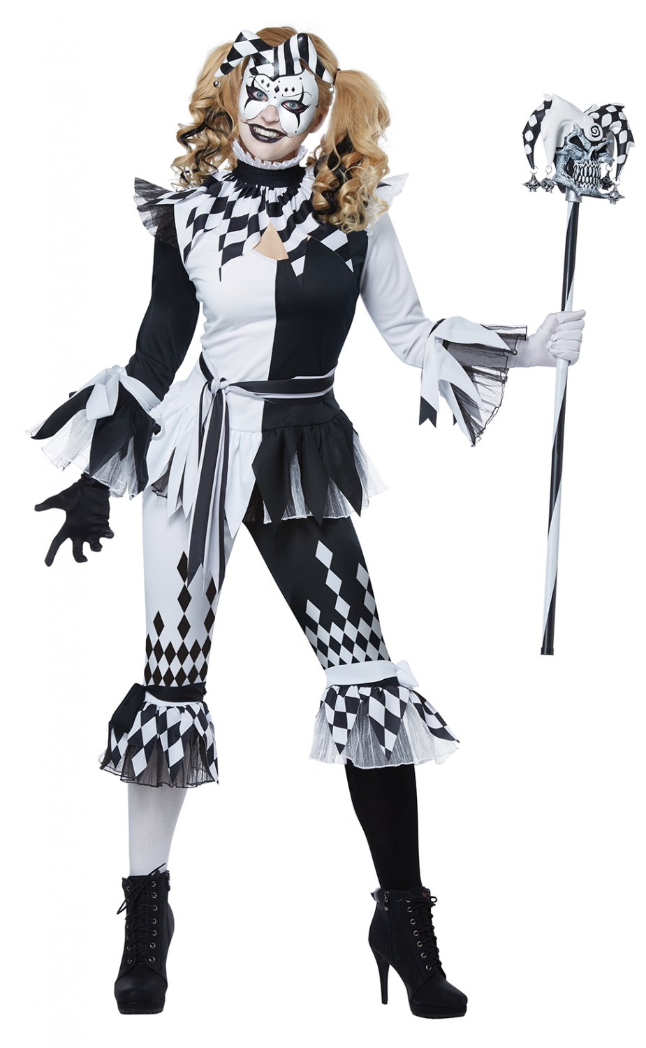 Size: X-Small #01476 Sexy Clown Crazy Jester Harlequin IT Adult Costume