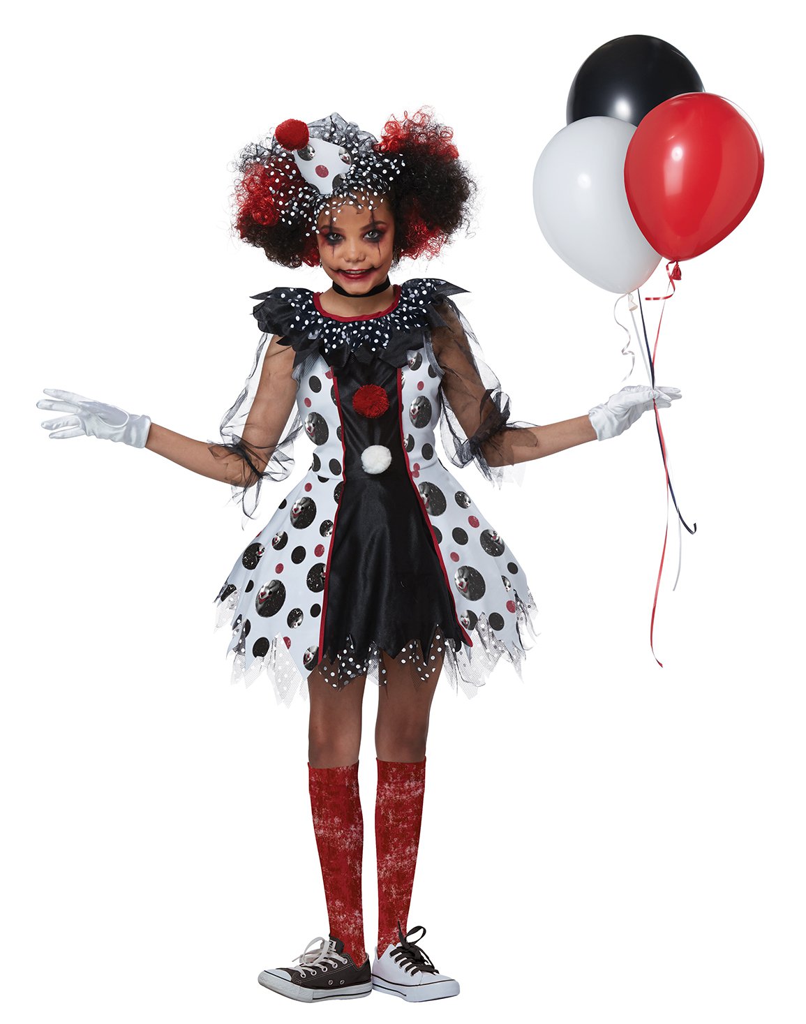 Size: Medium #00586 Gothic Doll Creepy Clown Girl Child Costume
