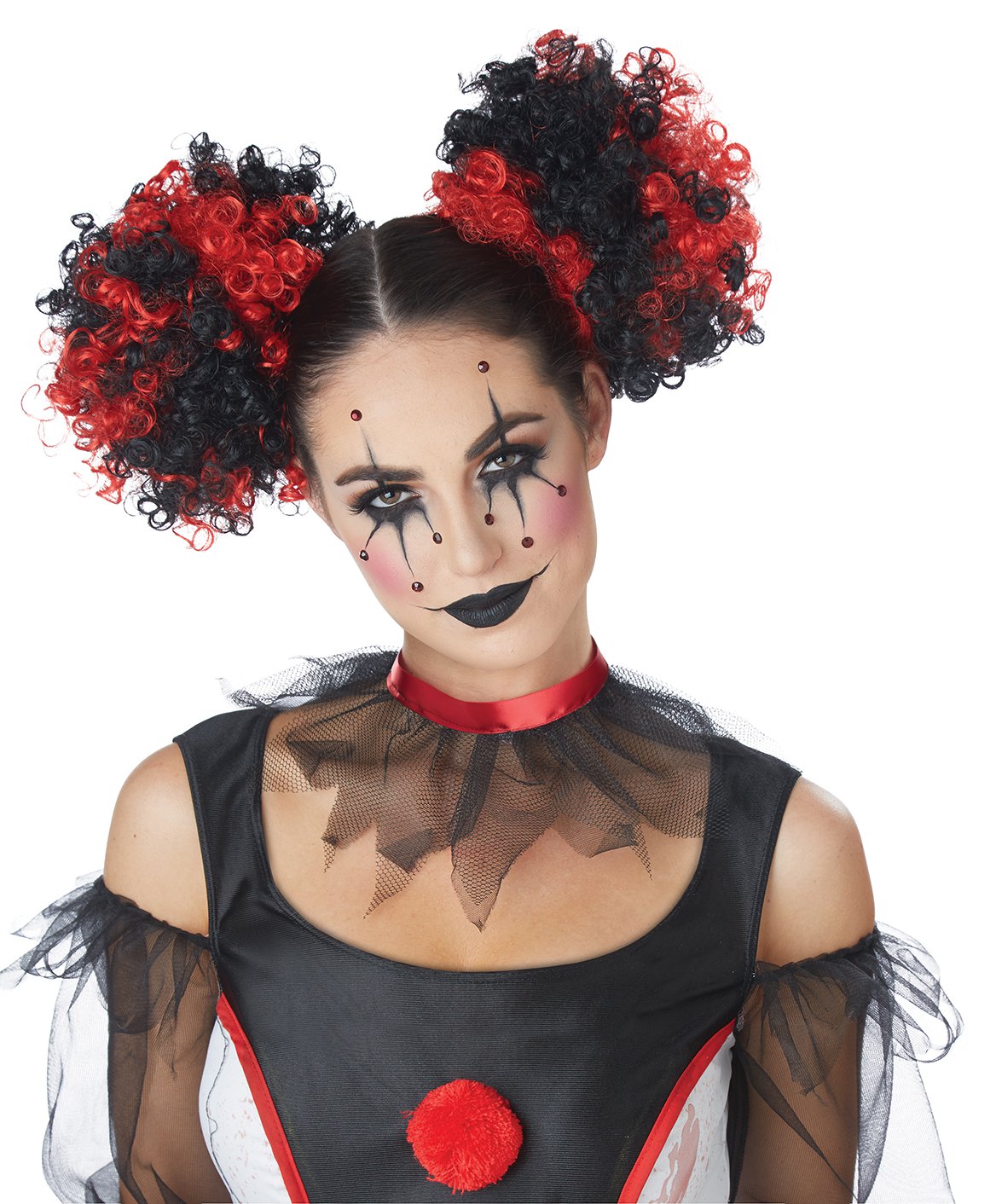 70887 Harley Quinn It Dark Gothic Circus Clown Puffs Child Wig