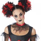 #70887  Harley Quinn IT Dark Gothic Circus Clown Puffs Child Wig