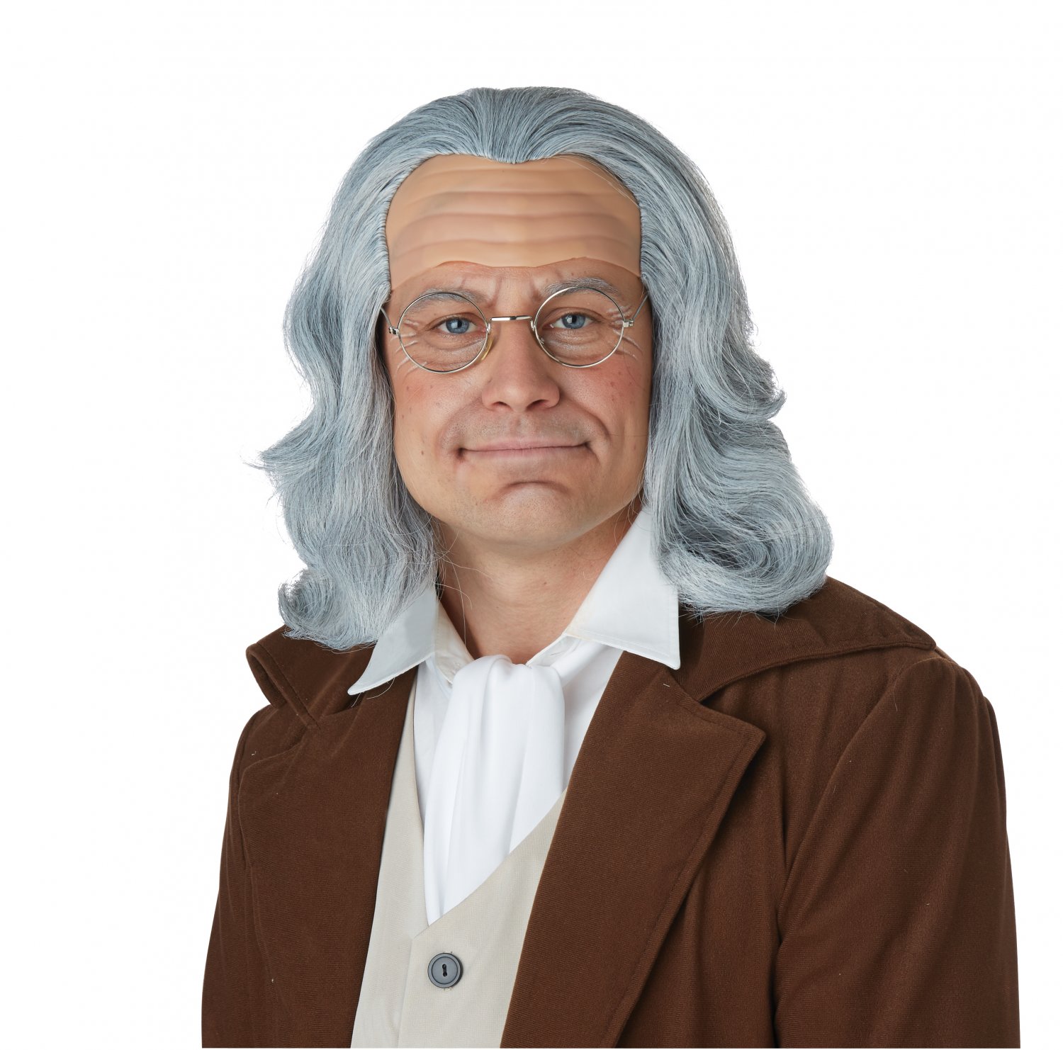 #70931  President Patriotic Colonial Benjamin Franklin Adult Costume Wig