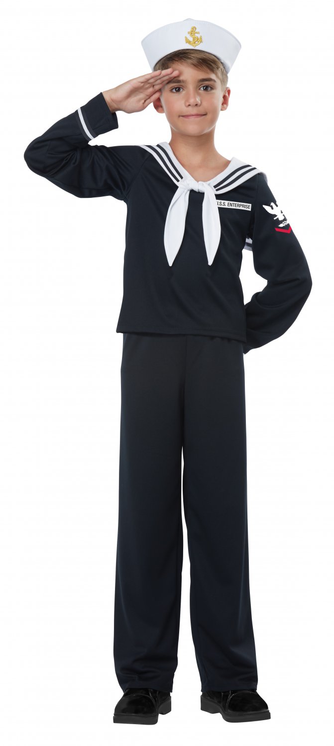 Size: Large #00550  Captain Military Marine Navy Sailor Boy  Child Costume