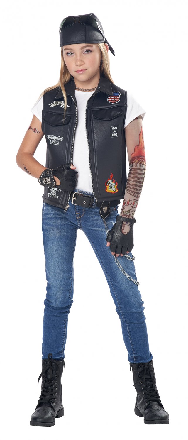 Size XLarge 00492 Motorcycle Gang Cool Kid Biker Vest Child Costume