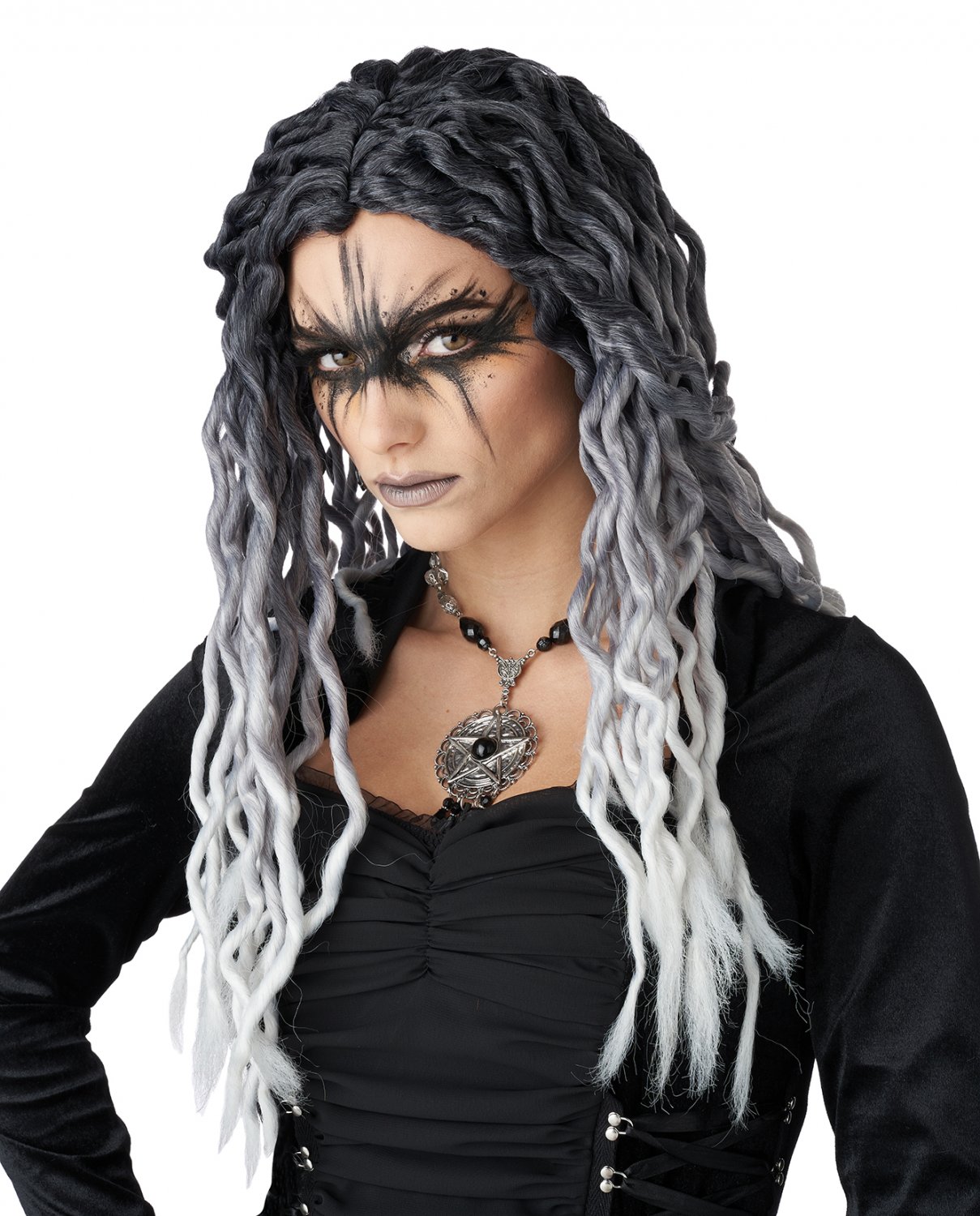 #7021-205 Witch Doctor Ombre Crinkle Dreads Adult Wig