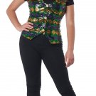 Size: Small/Medium #6022-003 Mardi Gras Sequin Carnival Vest Set Costume