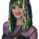 7022-001 New Orleans Bourbon Street Mardi Gras Tinsel Adult Wig