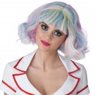 7022-088 Promising Young Woman Clown Rainbow Pastel  Adult Wig
