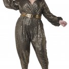 8022-092  Golden 70's Disco Queen Plus Size Adult Costume