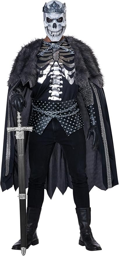 5124-019 Skeleton King Of The Dead Knight Medieval Adult Costume