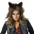 7025-156 Underworld Wolf Lady Werewolf Wig & Ears Set Adult Wig Brown