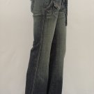 $78 NWT SEE THRU SOUL HIGH WAIST BELT STRETCH DENIM JEANS SLIM FLARE BLUE