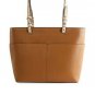 Michael Kors Pocket Tote Leather Pebble Medium brown. Acorn Bedford