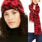 Dkny 2pc Set beanie Hat Scarf  Fuzzy Animal Print