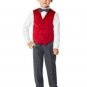 NWT $64.50 Nautica Little Boys Velvet 4 Piece Vest.  Red/ bow tie size 4
