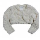 $36 NWT Bonnie Baby Faux Fur Shrug Jacket in Ivory  6m /9m .