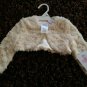 $36 NWT Bonnie Baby Faux Fur Shrug Jacket in Ivory  12m .